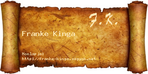 Franke Kinga névjegykártya